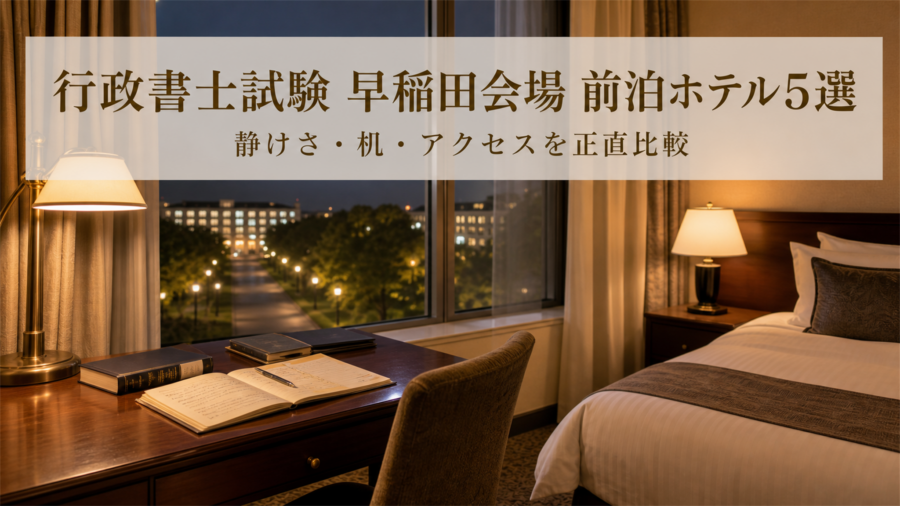 行政書士試験 早稲田大学会場の前泊に後悔しないホテル5選のアイキャッチ