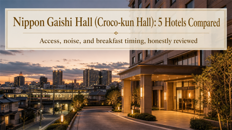 Eyecatch image for 5 hotels near Nippon Gaishi Hall (Croco-kun Hall), honestly compared for concertgoers