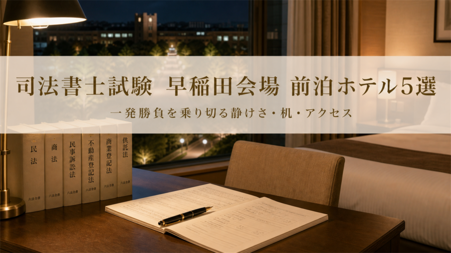 司法書士試験 早稲田大学会場の前泊に後悔しないホテル5選のアイキャッチ