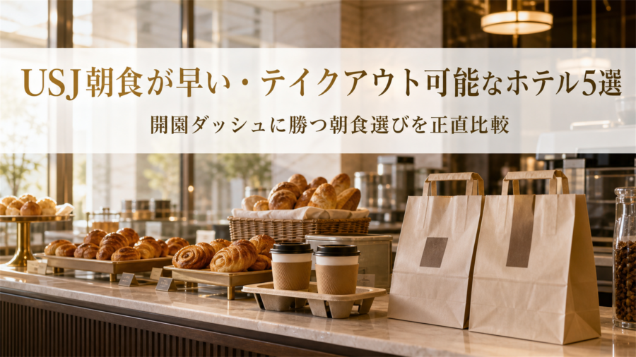 USJ早朝朝食・テイクアウト対応ホテル5選のアイキャッチ