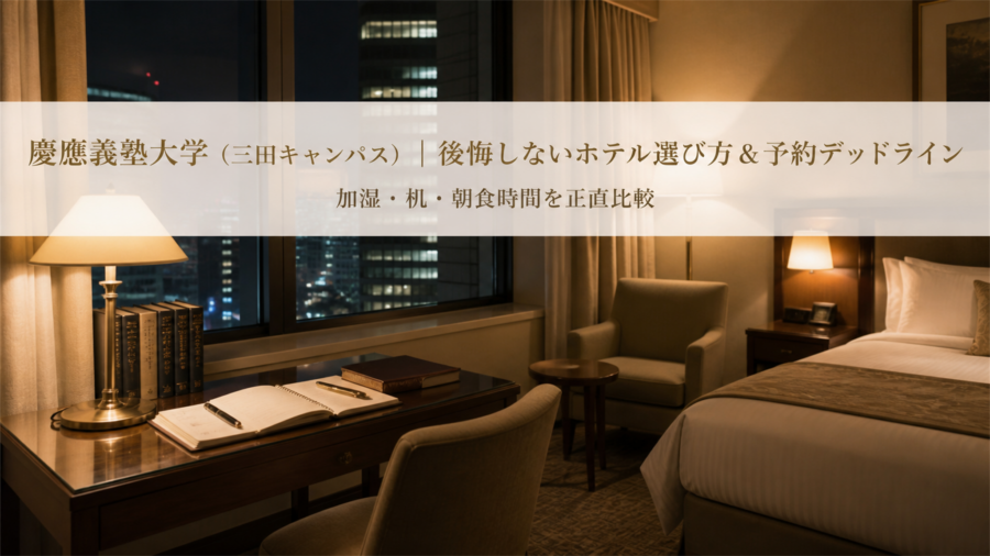 慶應義塾大学（三田キャンパス）｜後悔しないホテル選び方＆予約デッドラインのアイキャッチ