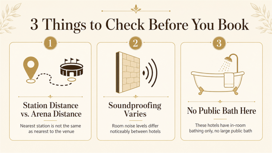 Infographic: 3 things to check before booking a hotel for PIA Arena MM