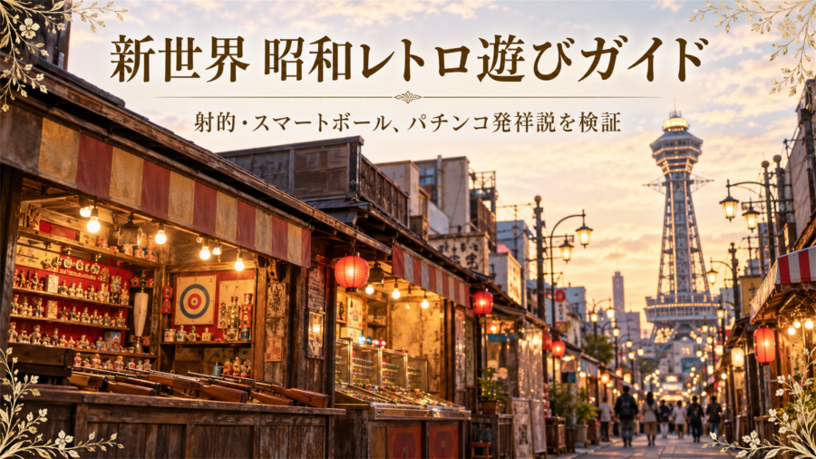 新世界で射的・スマートボールを楽しむ完全ガイド｜「パチンコ発祥の地」説を調べてみた