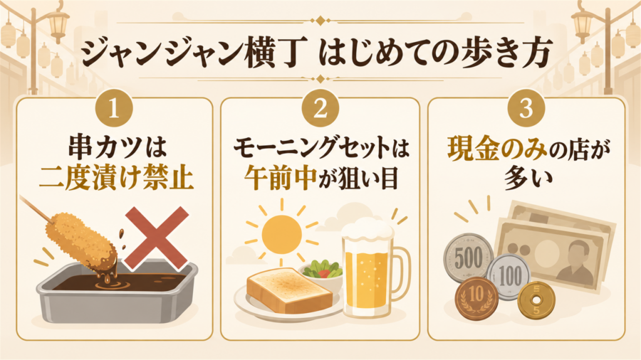 ジャンジャン横丁の歩き方図解